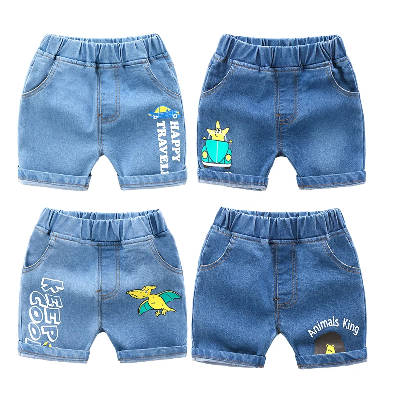 

Детские джинсовые шорты, повседневные шорты с эластичной талией, голубые, для мальчиков, 2020, летние джинсы, шорты