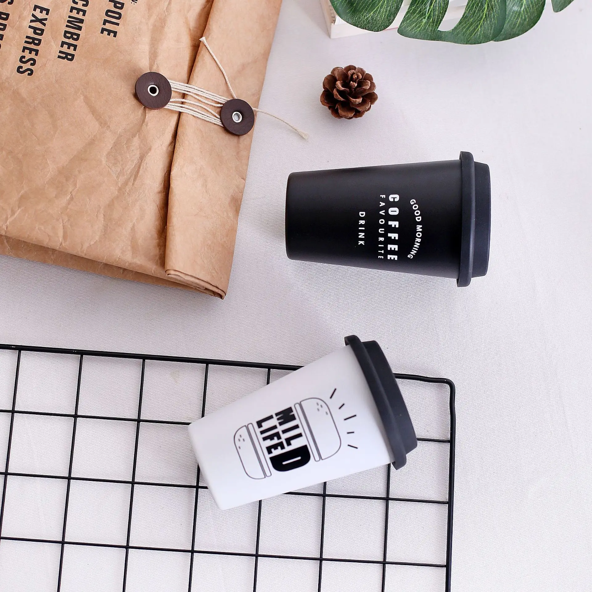 Нордическая 300 мл пищевая нержавеющая сталь простая переносная чашка с крышкой