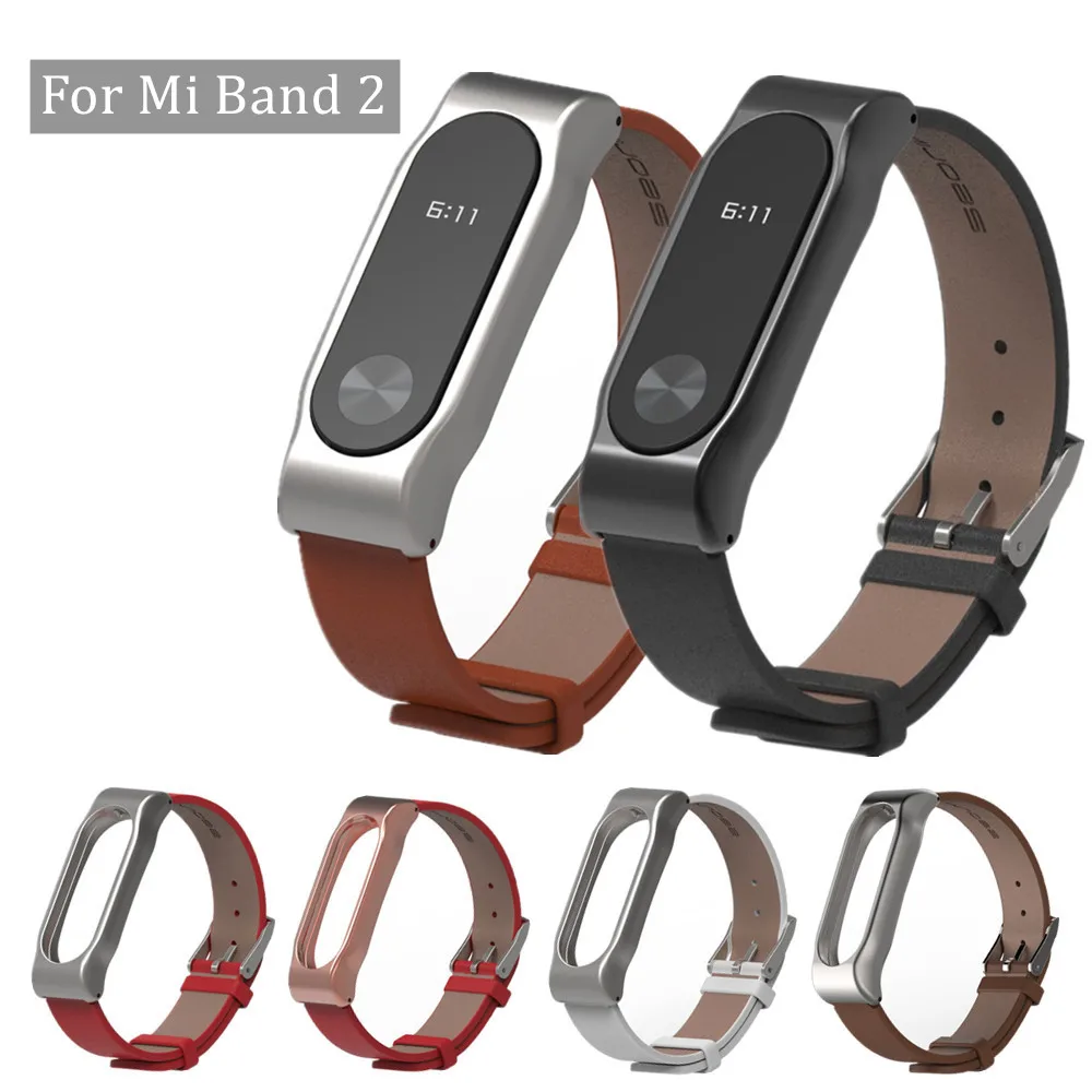 

Ремешок Duoteng для Xiaomi Mi Band 2, сменный Браслет из искусственной кожи с металлической рамой для Mi Band 2