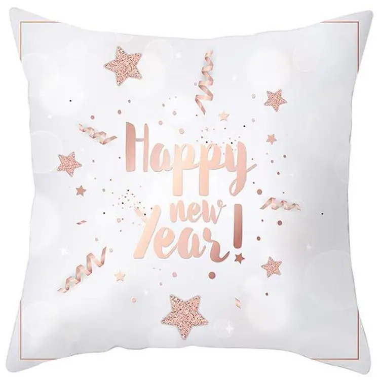 Новинка розовая Золотая Рождественская Подушка наволочка 45*45 см Золотой