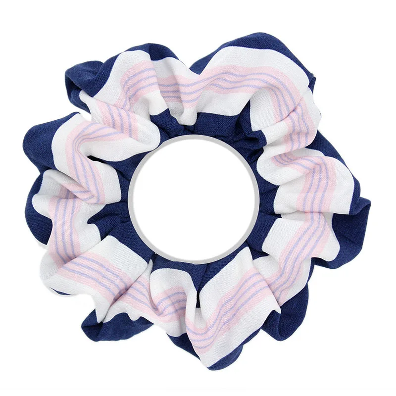 Fashion Simple Elastic Hair Bands Toothpick Wrinkle Scrunchie Ponytail Ring Two-tone Stripes Headwear |