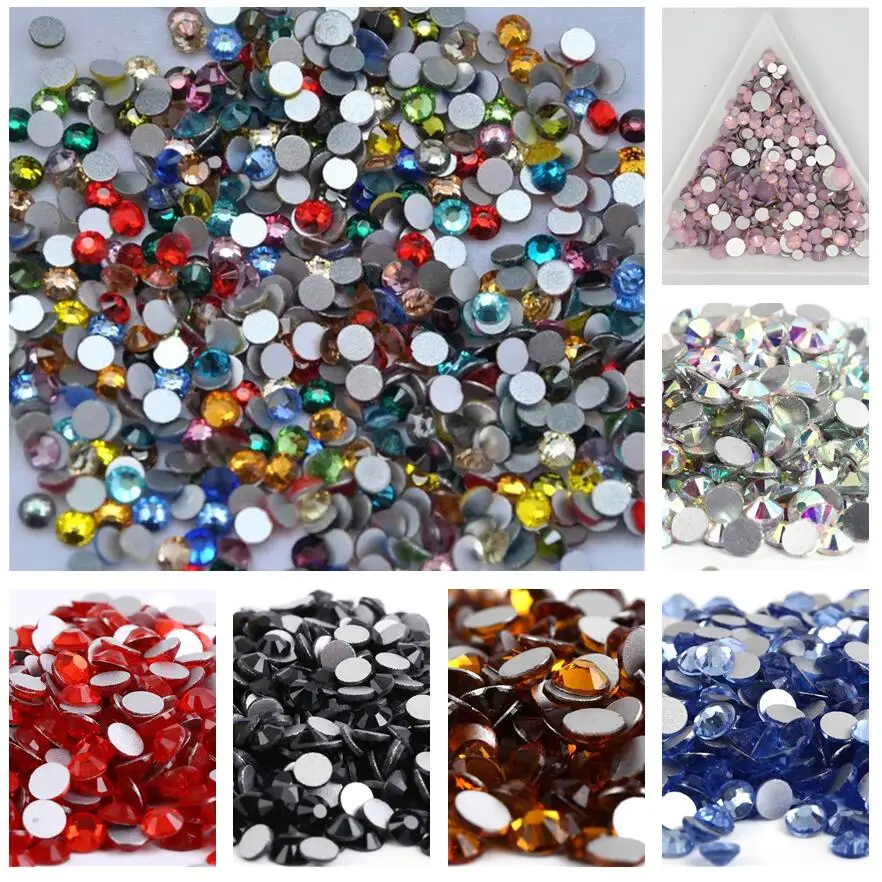 

Super Shiny 1440pcs/lot,SS5 (1.7-1.9mm) Multi Colors Crystal AB 3D Flat Back Non Hotfix Nail Art Rhinestones Decoration