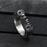 sa silverage retro personal jewelry s925 sterling silver retro skull head ring for men and women jewelry luxury unisex ring