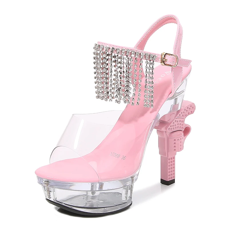 

2021 Hot Summer Women Gladiator Sandals Rome Style Sexy High Heels Rhinestone Platform Dress Party Wedding Shoes Woman pumps 43