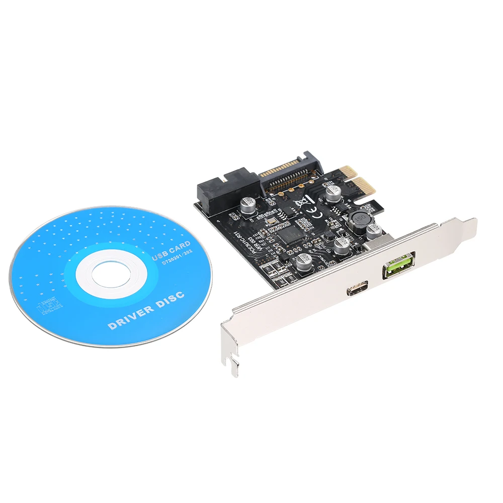 Плата расширения PCI-e-USB3.1 Type-C быстрая зарядка через USB с 19Pin передней картой