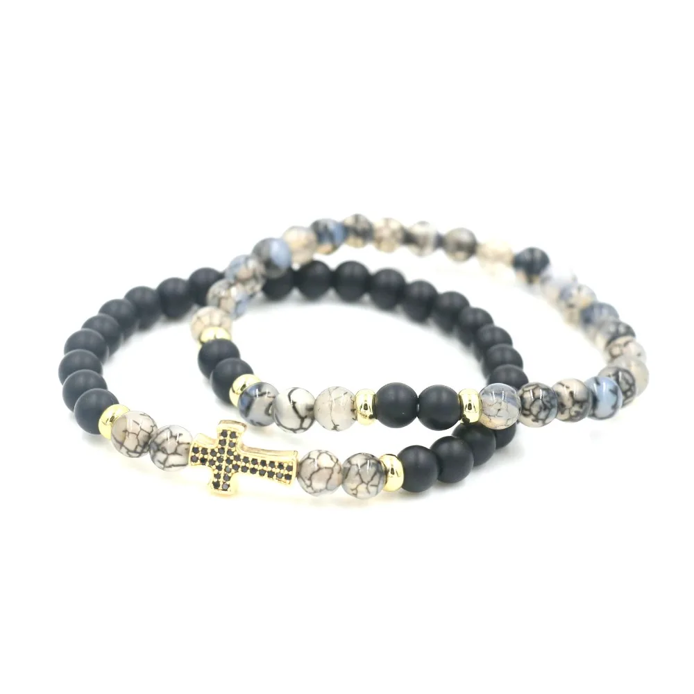 Браслеты из натурального матового камня ювелирные украшения ниток с бусинами 6