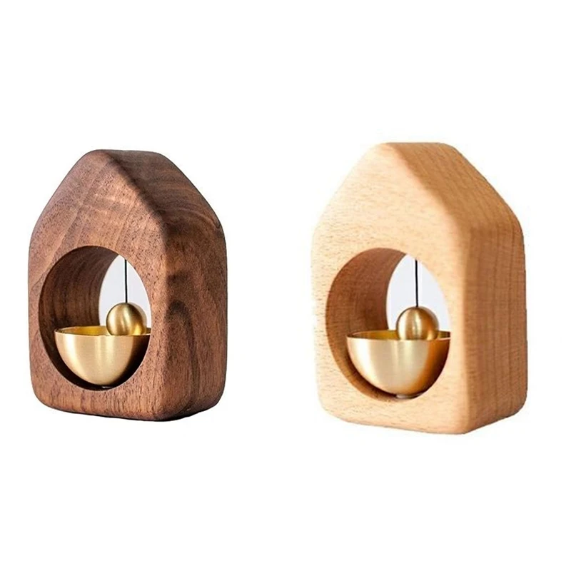 

2 шт. ветряные колокольчики, подвесные украшения, дверной звонок с всасывающей дверью, семейный ветряной колокольчик, коричневый и деревянн...