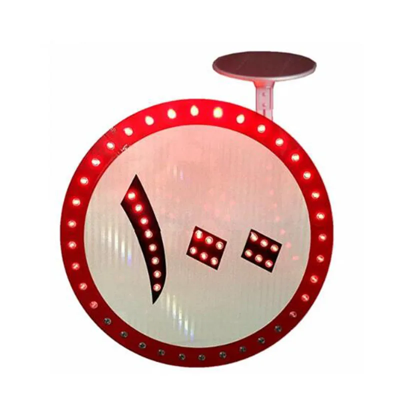 Циркулярный солнечный дорожный знак с мигающим светодиодный светильник для