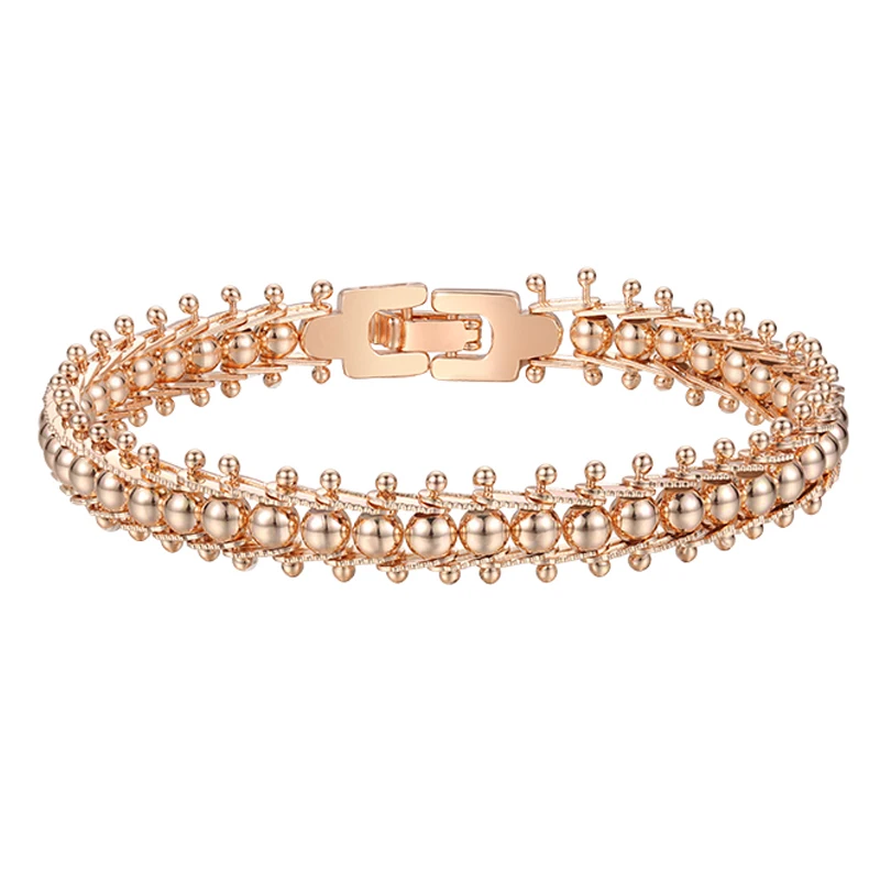 Женская цепочка шириной 9 мм 20 см 1 шт. звено цвета розового золота 585 пробы