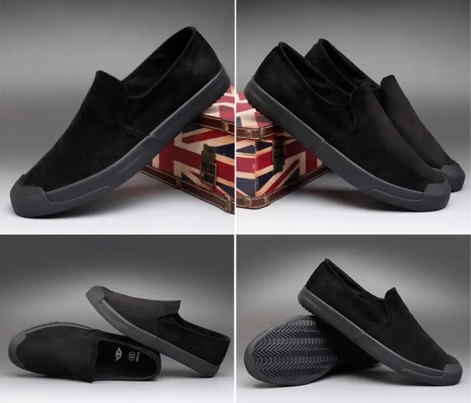 Мокасины мужские Фланелевые дышащие кроссовки плоская подошва лоферы