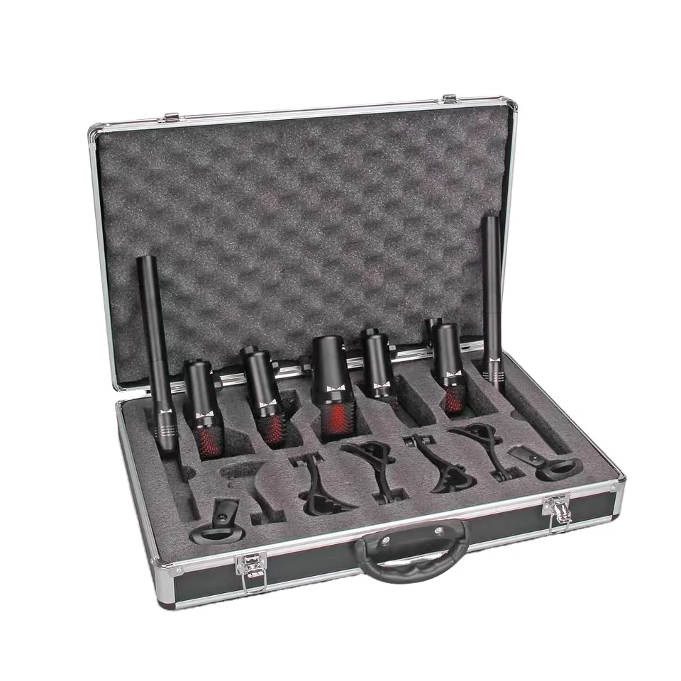 

Wired Music Instrument Drum Kit Microphone with Flight Case