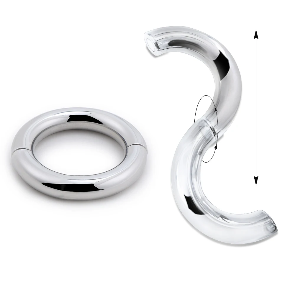 Penis Ring Stainless Steel Magnetic Ball Scrotum Stretcher Locking Cock Delay Ejaculation Dick For Men Sex | Красота и здоровье