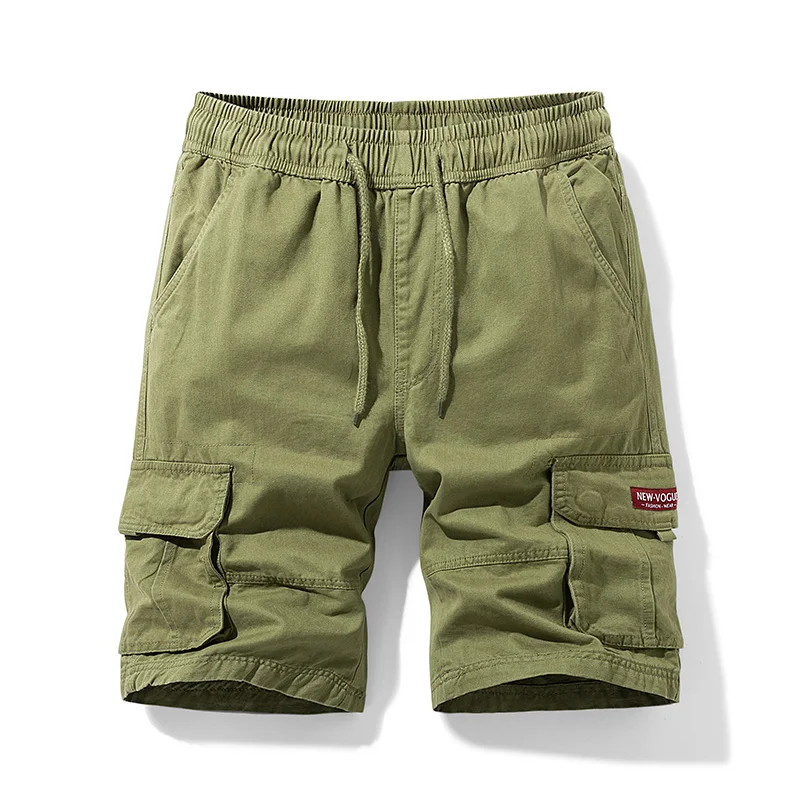Шорты-карго мужские однотонные из хлопка модные повседневные бриджи дышащие