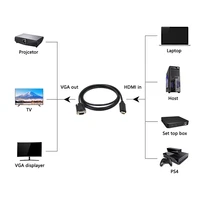 hdmi2vga converter hdmi to vga cable male adapter decoder hdmi vga hdmi to vga adaptor compatible laptop pc projector hdtv 1 2m