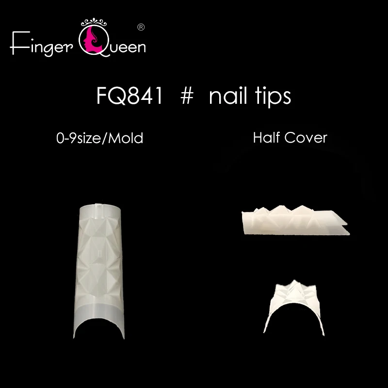 Finger Queen 100 шт + коробка натуральные неровные поддельные ногти французская