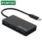 Usb-хаб USB 3,0 для MacBook Pro Air, аксессуары для компьютеров, разветвитель типа C 3,1, 4 порта USB C, концентратор Otg с адаптером питания