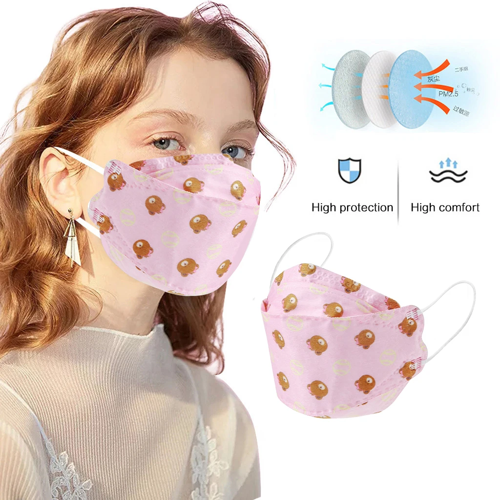 

Детская Mascarillas KN95 маска детское 3-слойное, уход за кожей лица обложки для мобильных телефонов для девочек мальчиков пылезащитный Анти-туман ...