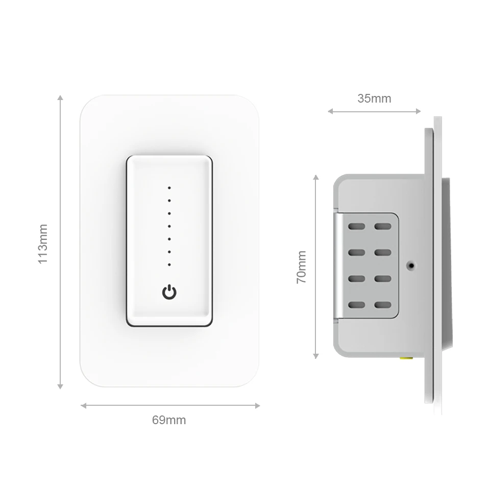 

US WiFi Smart Light Dimmer Switch Use Smart Life/Tuya APP Compatible with Alexa Google Home for Voice Control,No Hub Required