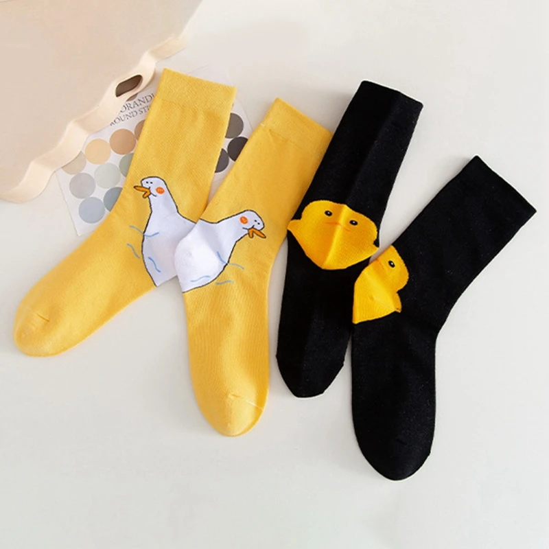 

Women Soft Cottton Socks Unique Creative Duck Goose Head Socks Men's Funny Socks Xmas socks