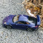 Модель автомобиля Welly 1:24 Porsche 911GT3 RS из фиолетового сплава, литой и игрушечный автомобиль, коллекционные подарки, игрушка для транспортировки без дистанционного управления