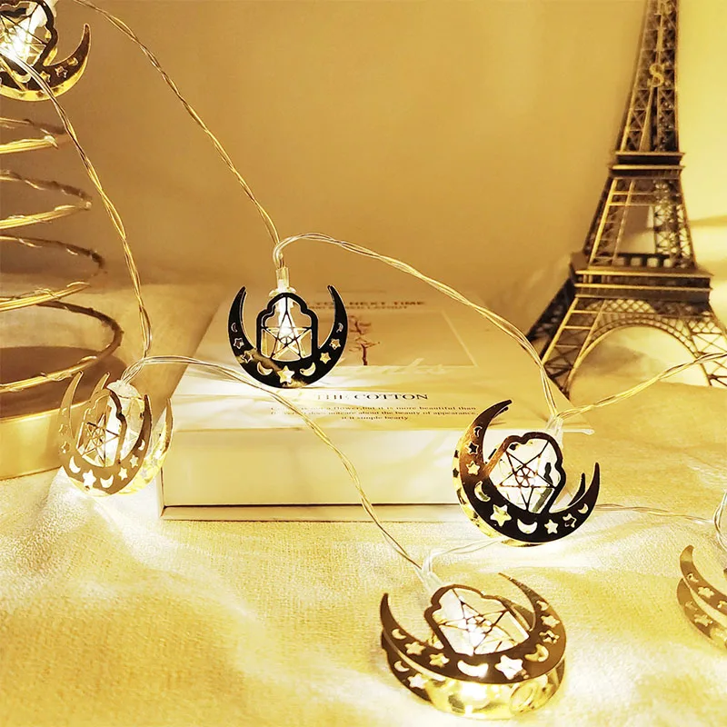 

Ramadan Kareem Decoration Stars Moon Festival Light Golden Iron Castle EID Mubarak Party Supplies Eid al-Fitr Gifts
