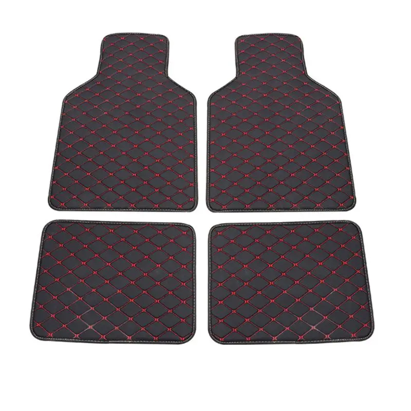 2023 New Universal Fit 4pcs PU Leather Car Floor Mat Waterproof Foot Pads Protector |