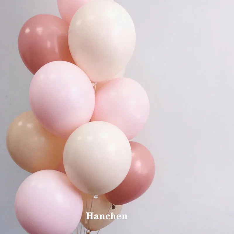 

20pcs 10Inch Marcaron Double Pink Bean paste Latex Balloons for Baby Shower Birthday Party Balloons Decoration Wedding Ballons