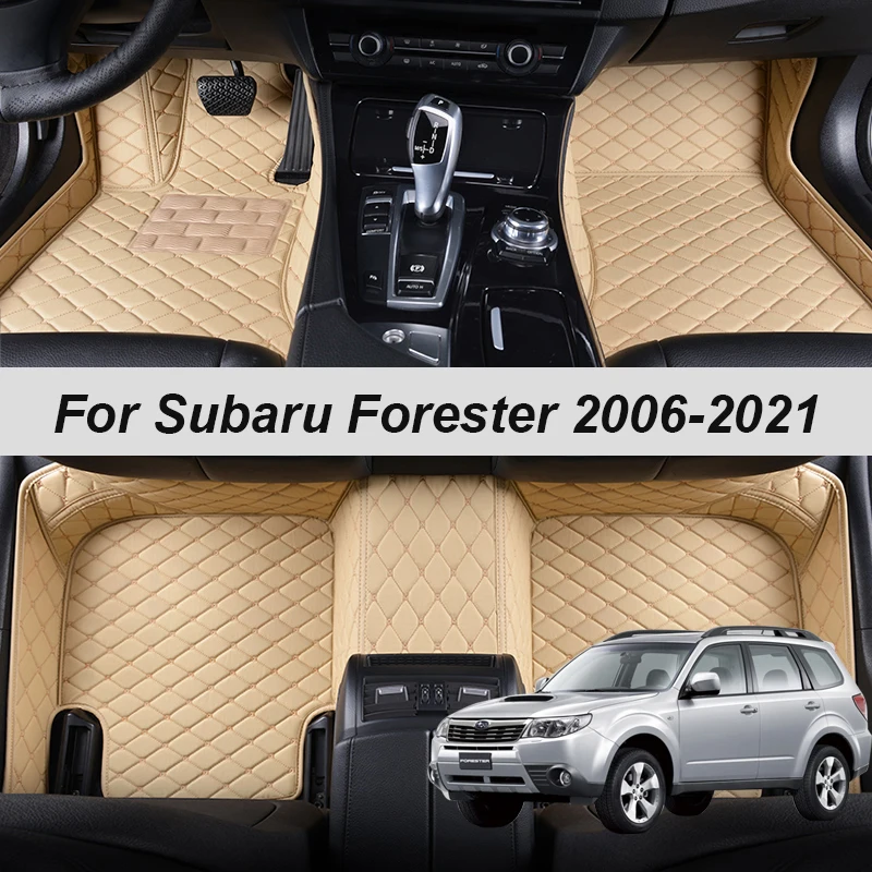 Tappetini per auto in pelle su misura per Subaru Forester 2006 2007 2008 2012 2013 2018 2019 tappeti tappeti accessori per pedane