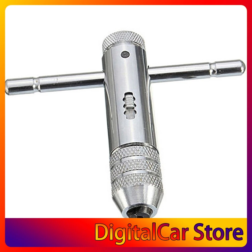 

Adjustable 3-8mm T-Handle Ratchet Tap Wrench with M3-M8 Machine Screw Thread Metric Plug Tap Machinist Tool