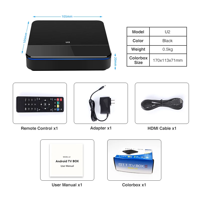 

New Android 9.1 U2 Smart TV BOX Amlogic S905X3 Quad Core 2.4G/5G Wifi 1KM HD HDMI Mirrorscreen Airplay 4k Netflix Media Player