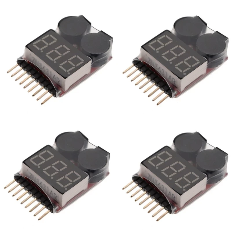 

Измеритель Напряжения аккумулятора 1S-8S, тестер с монитором Lipo, зуммер, сигнализация для радиоуправляемого дрона, вертолета, 1/2 шт.