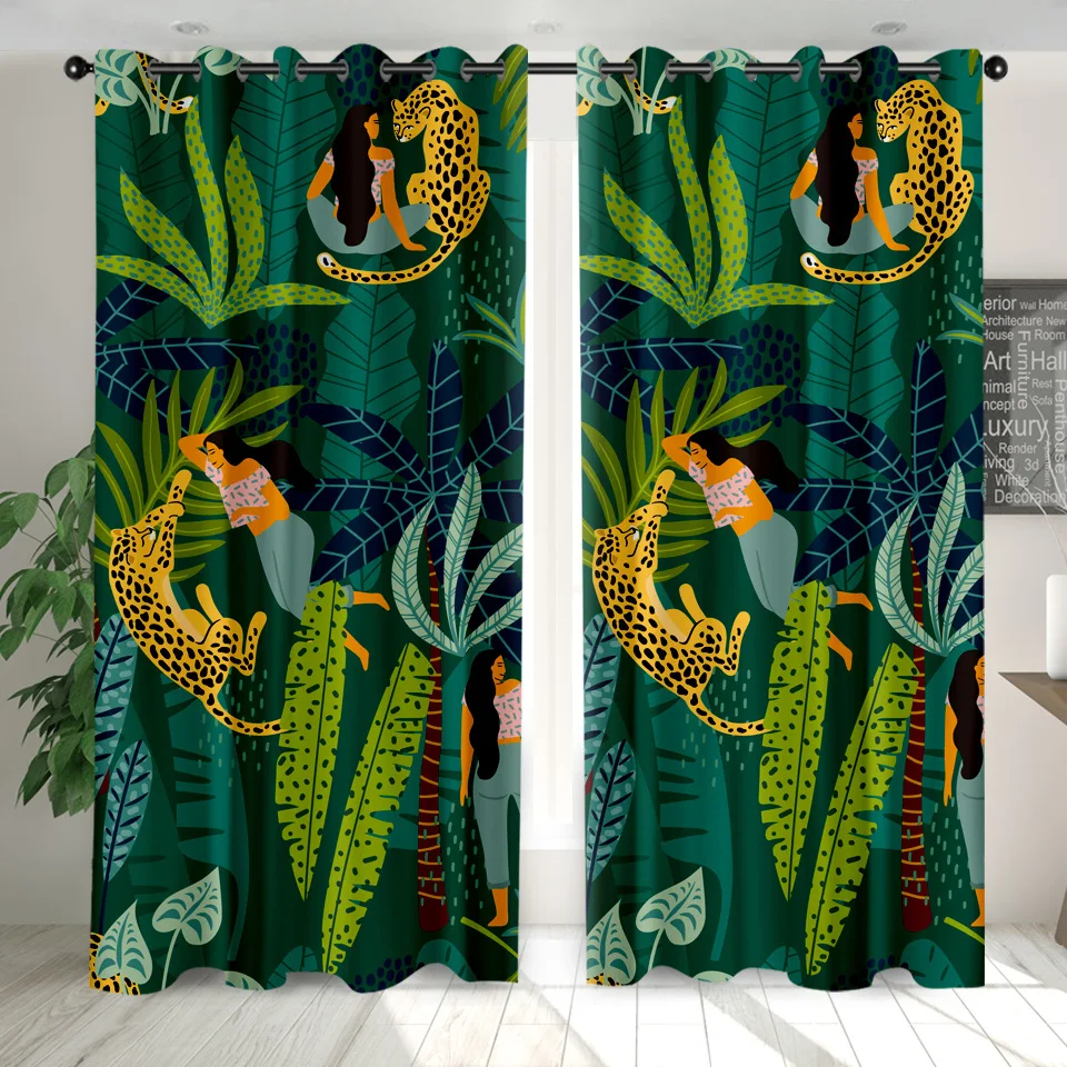 Светонепроницаемые шторы SOFTBATF с леопардовым принтом для спальни гостиной