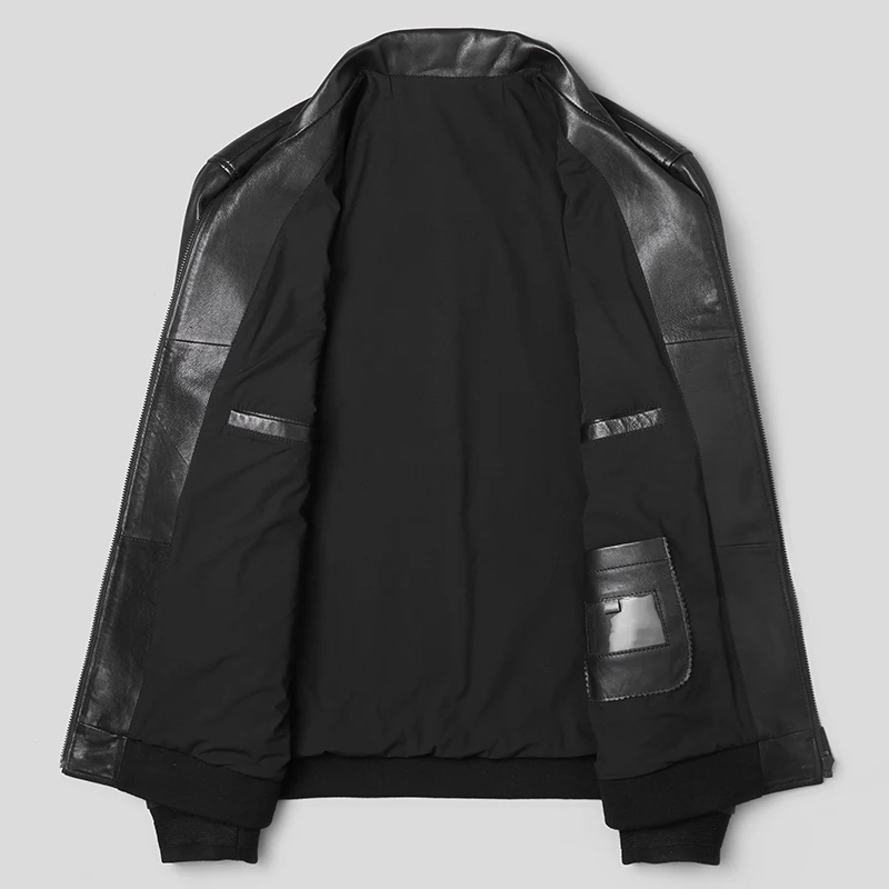 DK натуральная козья кожа одежда Повседневная Деловая формальная кожаная куртка