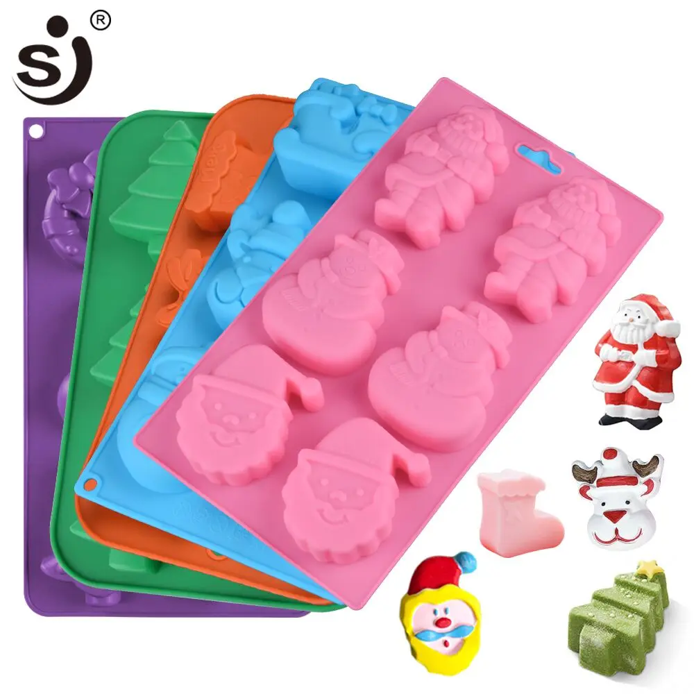 SJ силиконовые формы Рождество мыло Diy ручной работы 3d Мыло расходные материалы