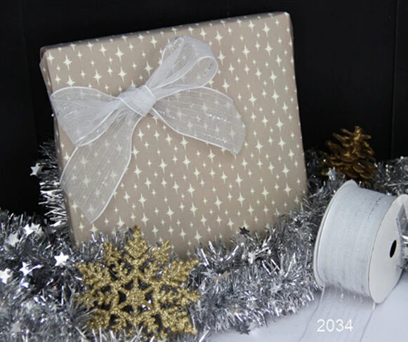 Лента из органзы с люрексом 38X25 ярдов 1-1/2 дюйма