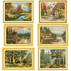 Набор для вышивки крестиком, Осенний пейзаж, Набор для вышивки, 14CT11CT, рукоделие, домашний Декор, живопись