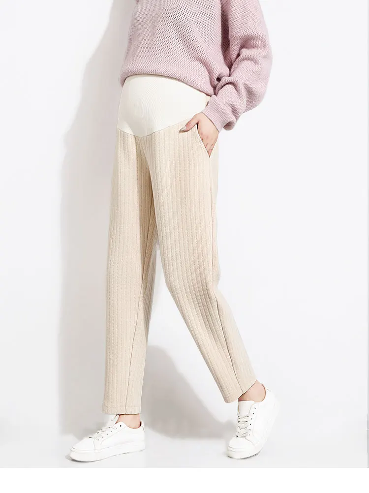 Брюки для беременных осень-зима свободные брюки с редисом большие черные