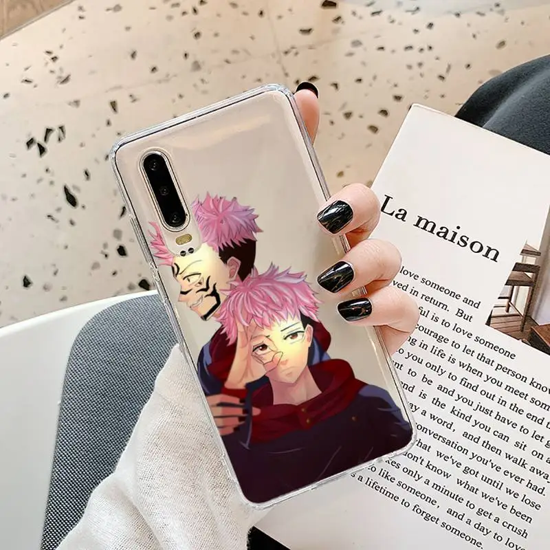 

Jujutsu Kaisen Anime Gojo Satoru Phone Case Transparent for Huawei P20 P30 P40 lite pro P smart 2019 honor 8x 10i