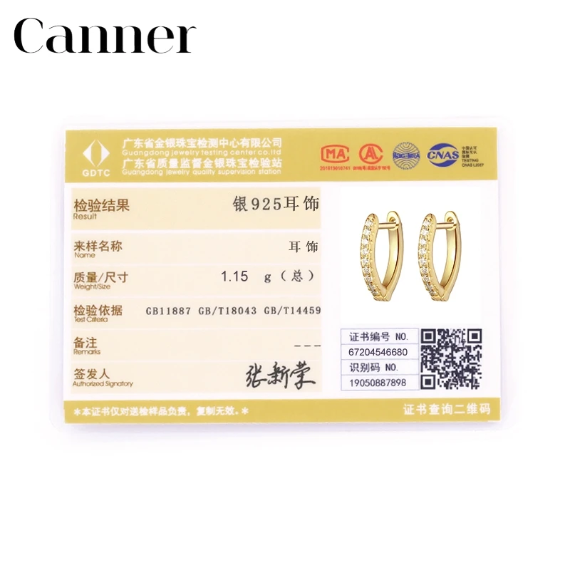 

Canner 100% 925 Sterling Silver Hoop Earrings for Women Gold Color V-shaped Earrings Sterling Silver Jewelry Gift Wholesale W5