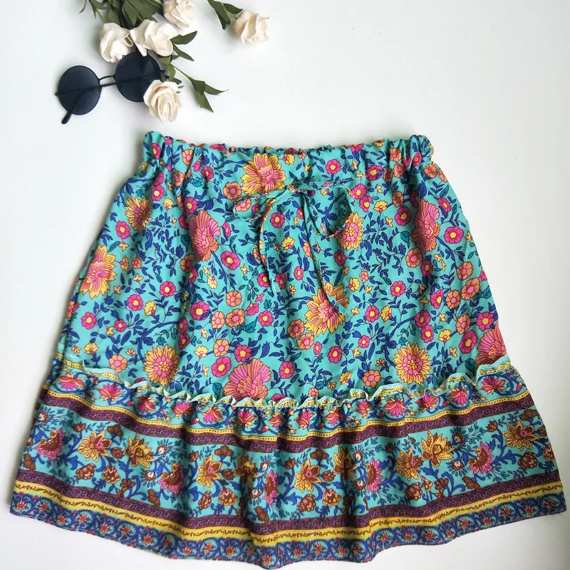 Модная женская юбка с цветочным принтом в стиле бохо женское праздничное