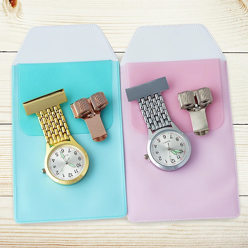 

Nurse watch quartz Fob Pocket doctor-who gift for medical student Lapel nursing Clock Stainless Pen Clips Pocket protector