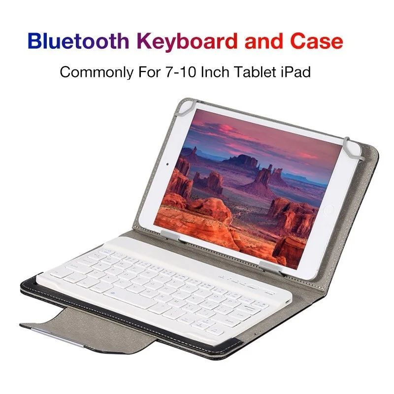 

Universal Wireless Bluetooth Keyboard With Leather Case For 7-11 inch Tablet