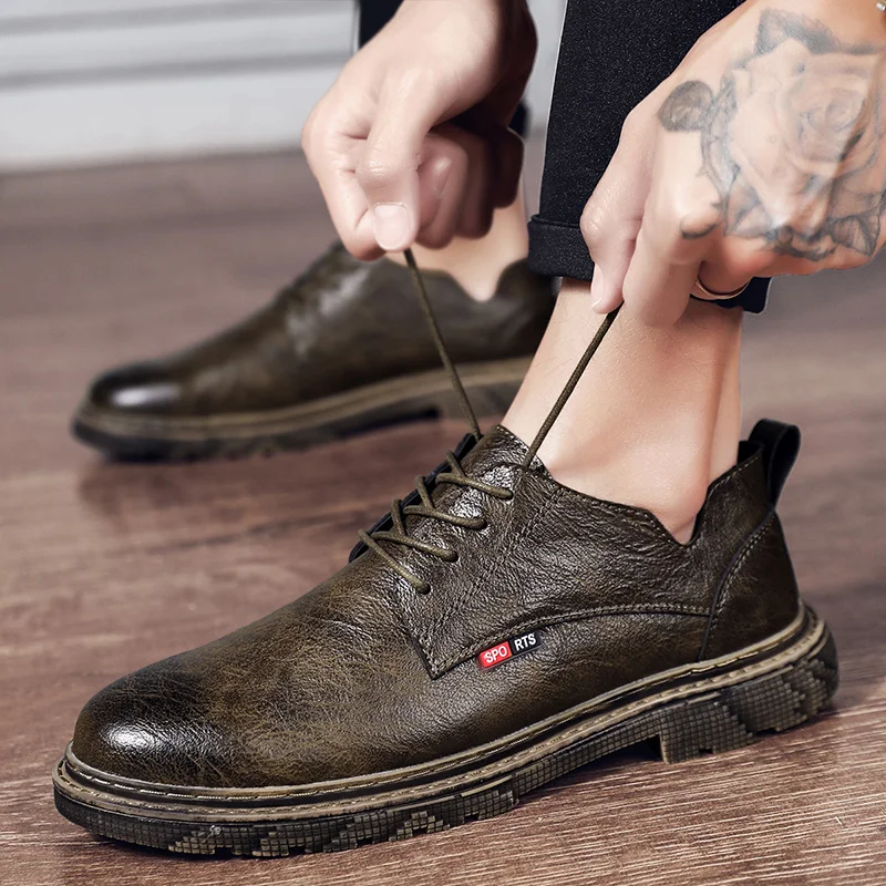 

Zapatos Casuales Leisure Shoes Men Leather 2020 New Casual Breathable Zapatos Casuales Para Hombre De Cuero Fashion Black