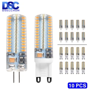 Светодиодная галогенная лампа G4 G9, 10 шт., 1 Вт, 2 Вт, 3 Вт, 4 Вт, 5 Вт, 6 Вт, 12 В, 220 В переменного тока, 20 Вт, 40 Вт, 60 Вт, угол Светодиодная лампа для люстры света 360