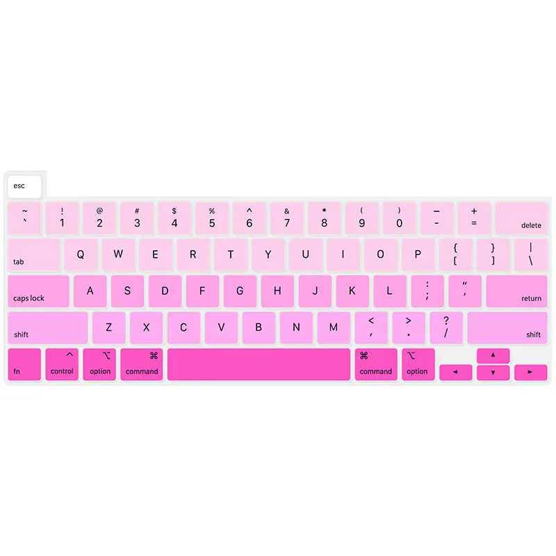Ombre Pink HRH градиентные цвета радуги силиконовый чехол с английской клавиатурой для MacBook New Pro 16 дюймов Touch Bar и Touch ID A2141 - Цвет: Ombre Pink