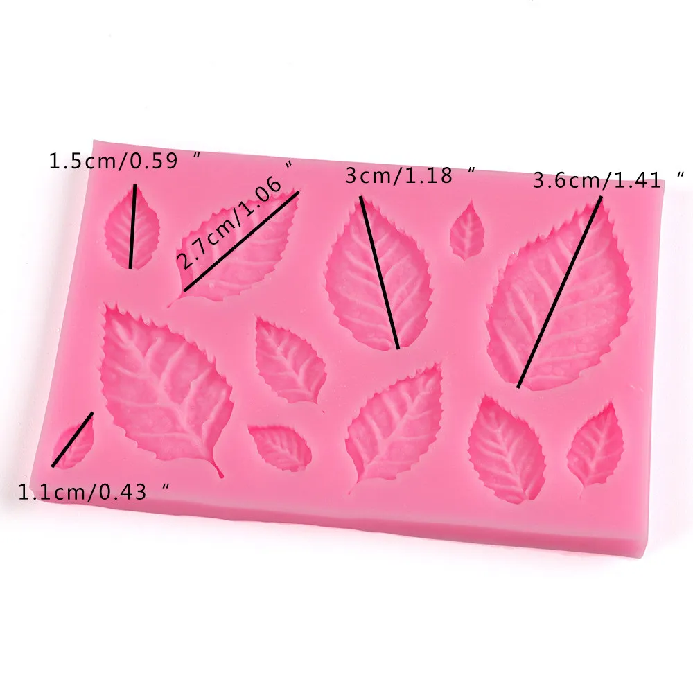

Rose Leaf Silicone Mold Leaves Cupcake Topper Fondant Molds DIY Cake Decorating Tools Candy Clay Chocolate Gumpaste Mould #40
