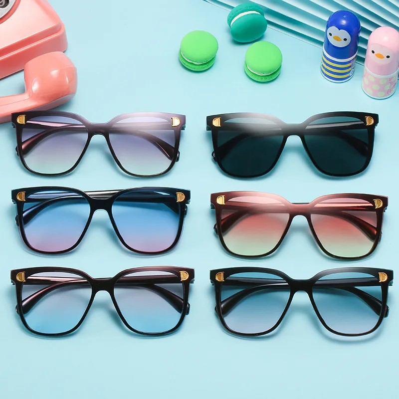 

Новинка 2021, Детские Квадратные Солнцезащитные очки кошачий глаз, Детские брендовые дизайнерские Круглые Солнцезащитные очки с буквой D для ...