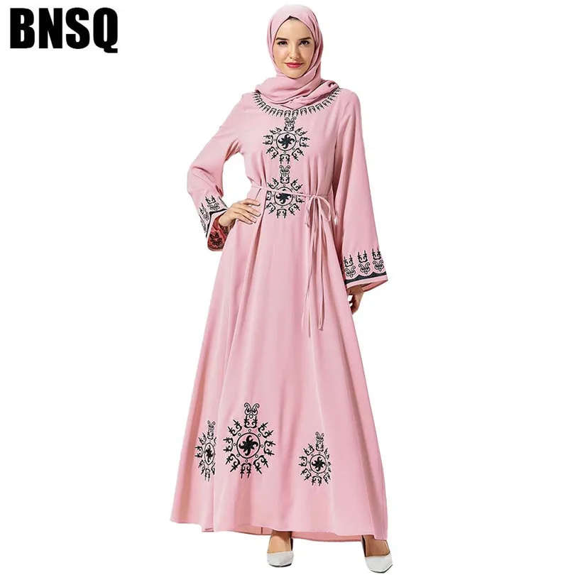 Элегантное мусульманское платье макси с вышивкой Abaya хиджаб длинный халат платья