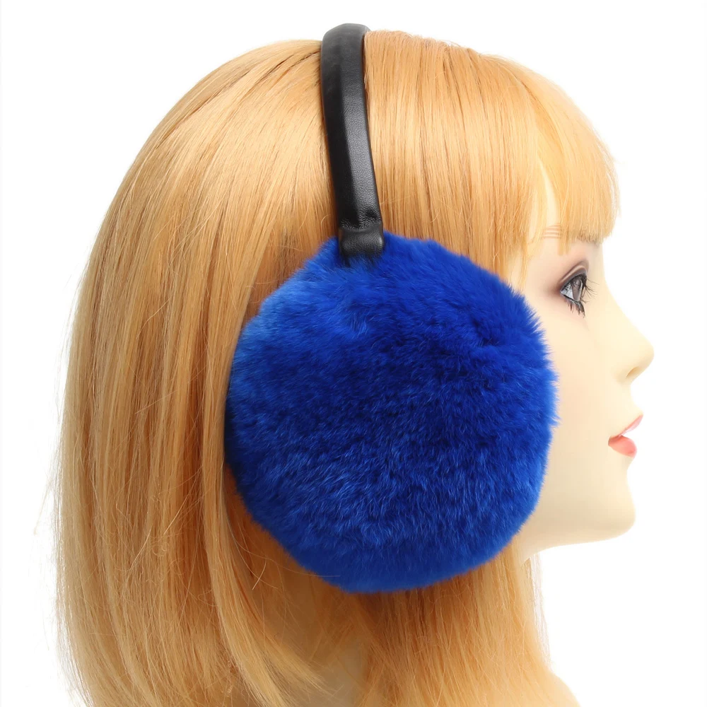 Наушники женские зимние из натурального меха кролика рекс | Аксессуары для