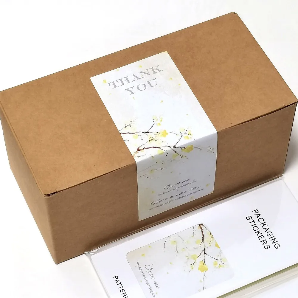 

30Pcs Thank You Stickers With Leaves And Flowers Pattern Gift Products Packaging Decoration Sealing Labels For Small Busines